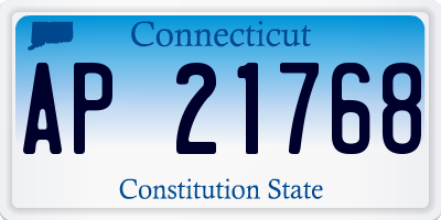 CT license plate AP21768