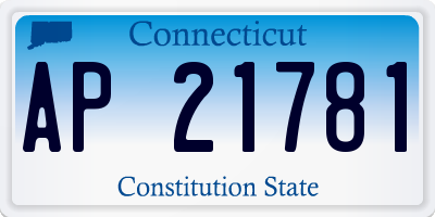 CT license plate AP21781