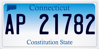 CT license plate AP21782