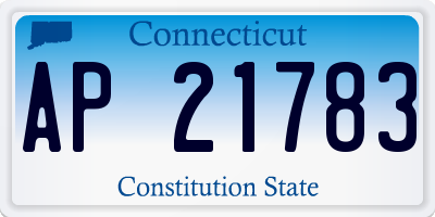CT license plate AP21783