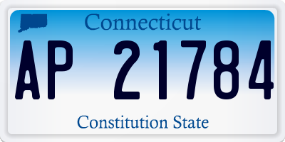 CT license plate AP21784