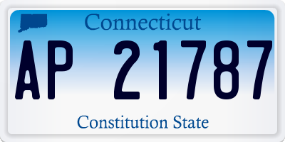 CT license plate AP21787