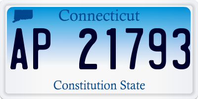 CT license plate AP21793