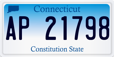 CT license plate AP21798