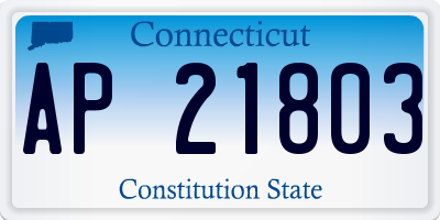 CT license plate AP21803
