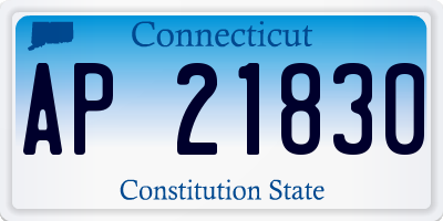 CT license plate AP21830
