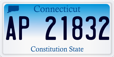 CT license plate AP21832