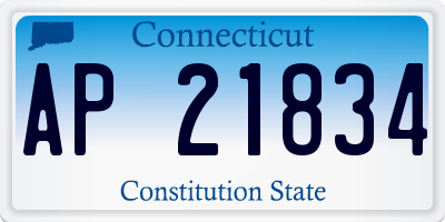 CT license plate AP21834