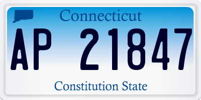 CT license plate AP21847