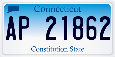 CT license plate AP21862