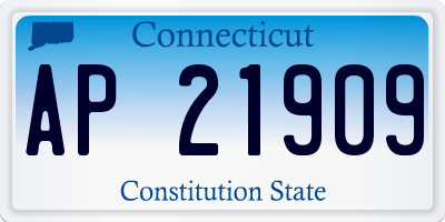 CT license plate AP21909