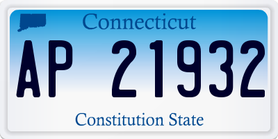 CT license plate AP21932