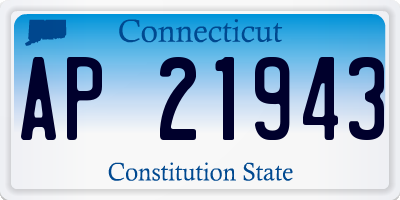 CT license plate AP21943