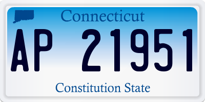 CT license plate AP21951