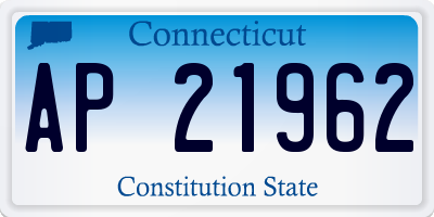 CT license plate AP21962