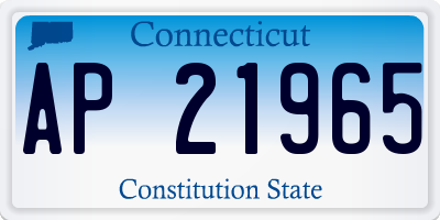 CT license plate AP21965