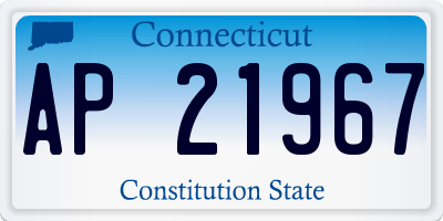 CT license plate AP21967