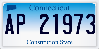 CT license plate AP21973