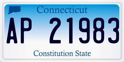 CT license plate AP21983