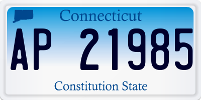 CT license plate AP21985