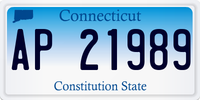 CT license plate AP21989
