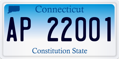 CT license plate AP22001
