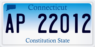 CT license plate AP22012