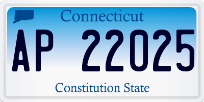 CT license plate AP22025