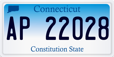 CT license plate AP22028