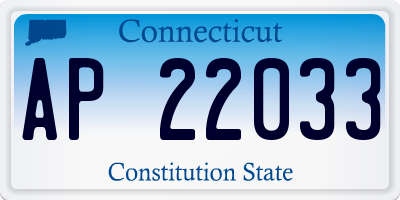 CT license plate AP22033