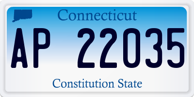 CT license plate AP22035