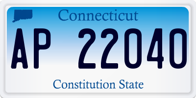 CT license plate AP22040