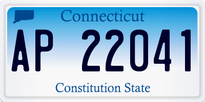 CT license plate AP22041