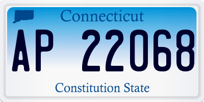 CT license plate AP22068