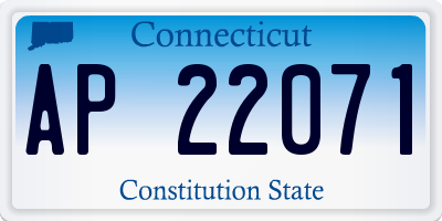CT license plate AP22071