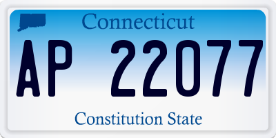 CT license plate AP22077