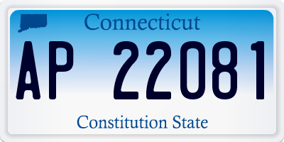 CT license plate AP22081