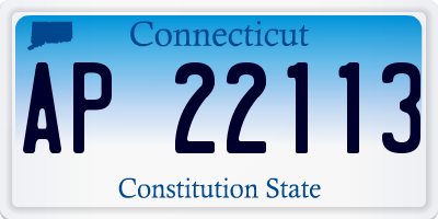 CT license plate AP22113