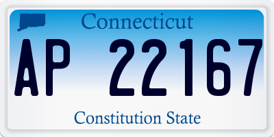 CT license plate AP22167