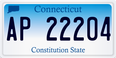 CT license plate AP22204