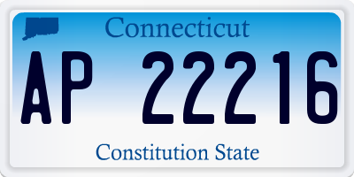 CT license plate AP22216