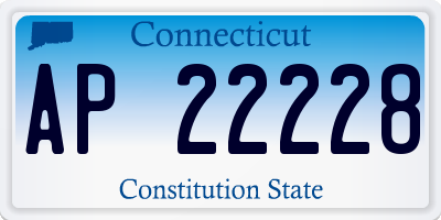 CT license plate AP22228