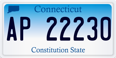 CT license plate AP22230