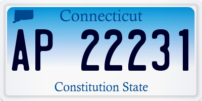 CT license plate AP22231