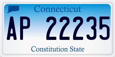CT license plate AP22235