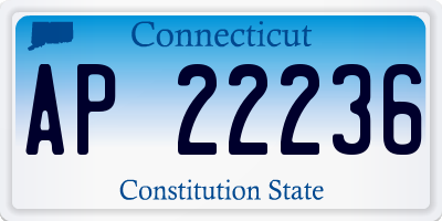 CT license plate AP22236