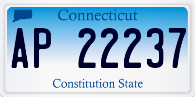 CT license plate AP22237