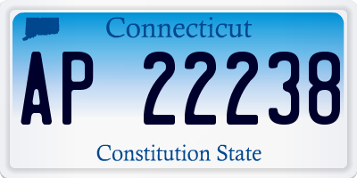 CT license plate AP22238