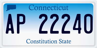 CT license plate AP22240