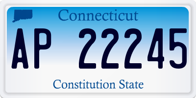CT license plate AP22245